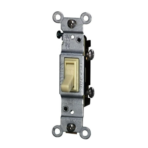 Leviton 13 amps Double Pole Rocker Switch Ivory 1 pk
